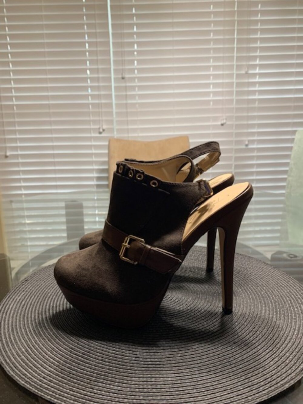 Suede Platform Heels • High Heel Pumps • Ankle Strap Stilettos